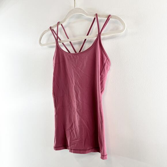 Lululemon Free To Be Scoop Neck Strappy Tank Top Nulu Misty Merlot Red 6 - Picture 7 of 9